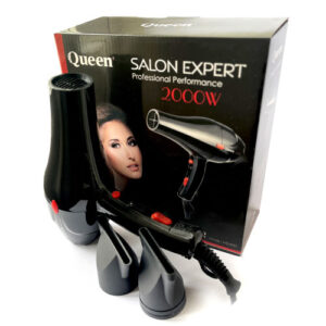 سشوار حرفهای QUEEN مدل 2000W با موتور AC و طراحی ارگونومیک