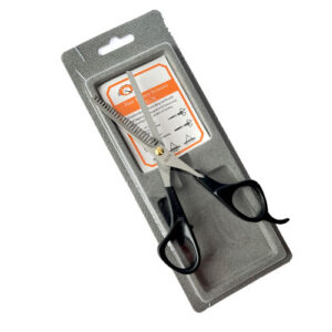 قیچی پیتاژ حرفه‌ای INOX – تیتانیوم یک‌طرفه با دندانه درشت و دسته ضدضربه