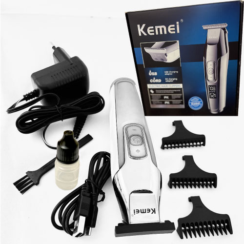 ماشین اصلاح برقی Kemei KM-5027 با نمایشگر LCD و تیغه استیل ضدزنگ