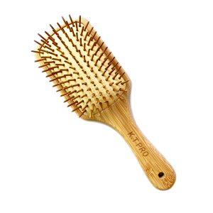 برس تخت چوبی ضد الکتریسیته ساخته شده از چوب بامبو طبیعی برای موهای خشک و وزدار