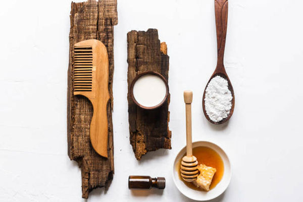 موهای دکلره خشک و وز قبل و بعد از استفاده از ماسک خانگی